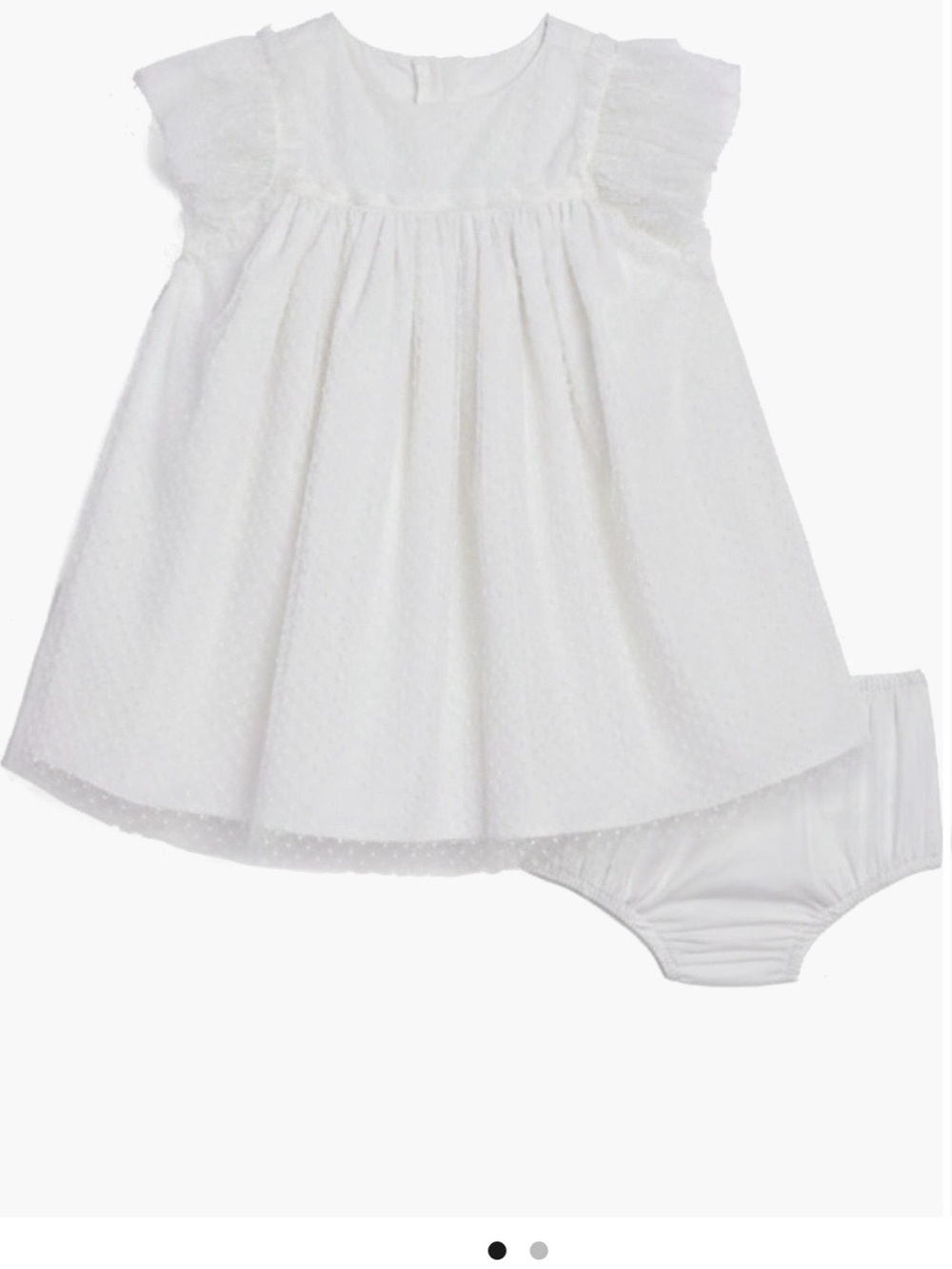 Pippa & Julie White Baby Dress with Matching Diaper Cover